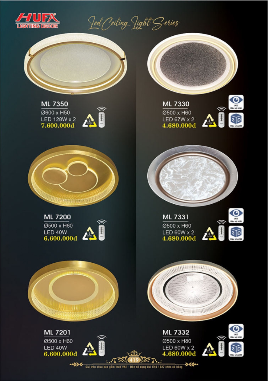 Bảng giá đèn trang trí HUFA